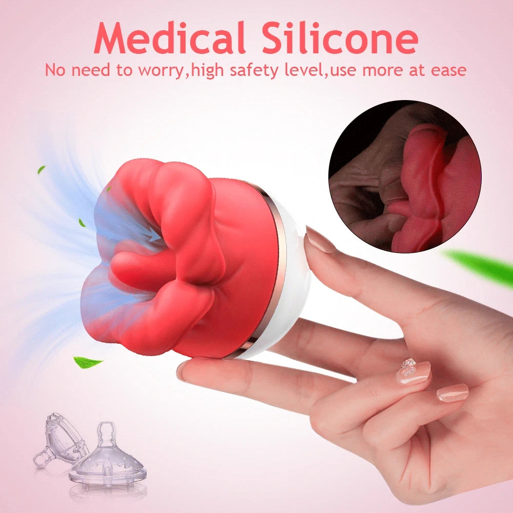 Rose Sucking Licking Vibrator For Women Clitoris, Nipples Stimulator & Vagina Masturbators Massager