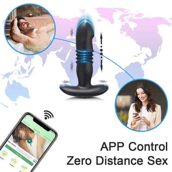 Wireless Remote Telescopic Vibrator for Anal Prostate Massager