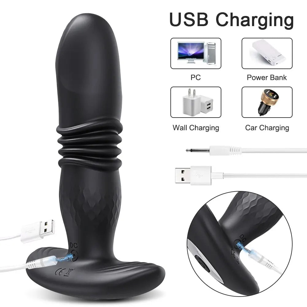 Wireless Remote Telescopic Vibrator for Anal Prostate Massager