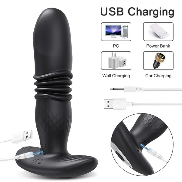 Wireless Remote Telescopic Vibrator for Anal Prostate Massager