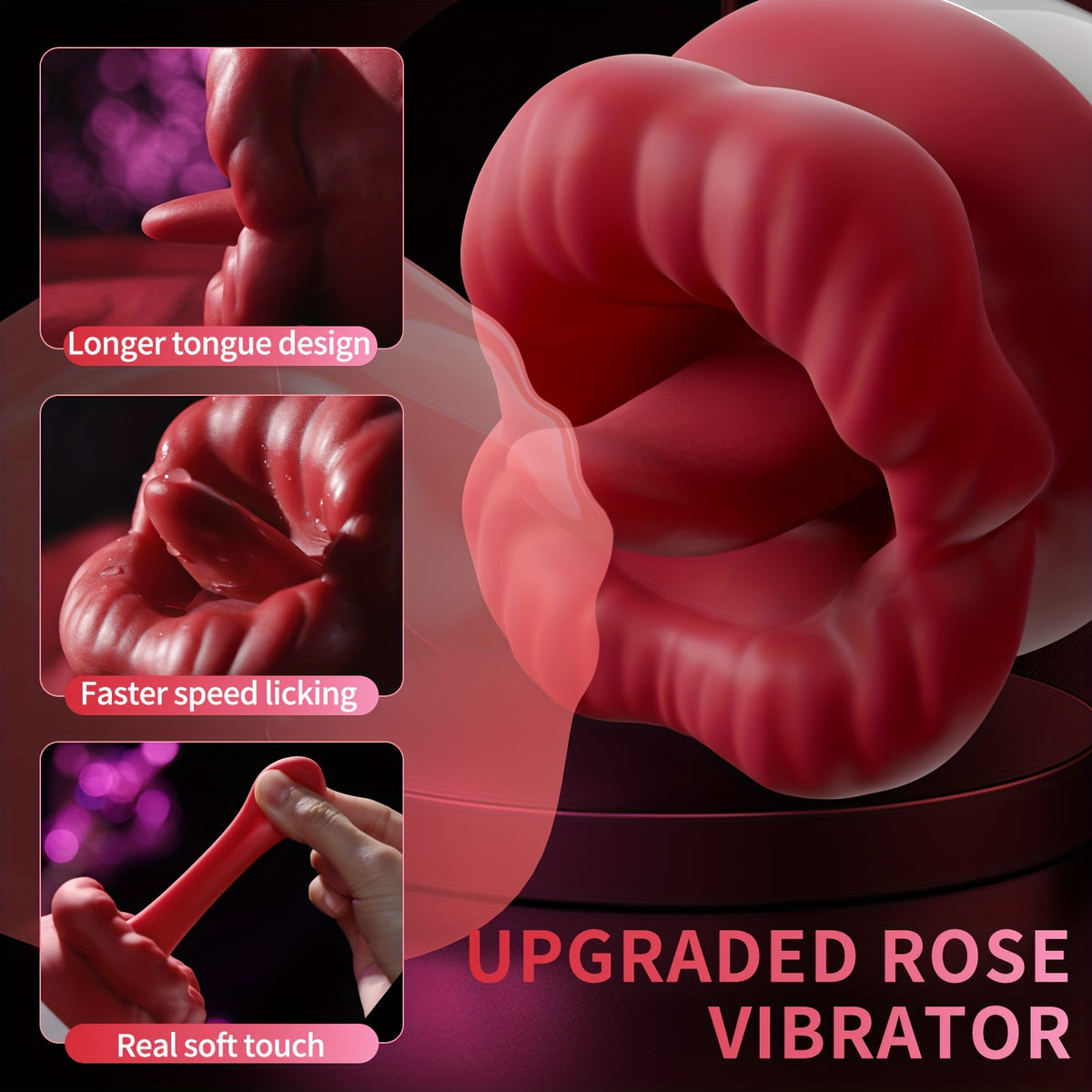 Rose Sucking Licking Vibrator For Women Clitoris, Nipples Stimulator & Vagina Masturbators Massager